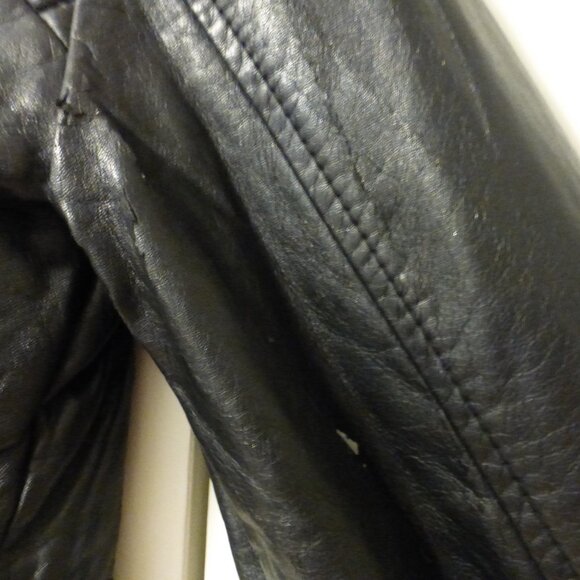 BEBE black faux leather cropped jacket with quilted detailing - Picture 11 of 16